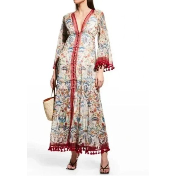 Alice + Olivia Alexandria Floral Print Button Front Maxi Dress Size XS - Picture 1 of 6